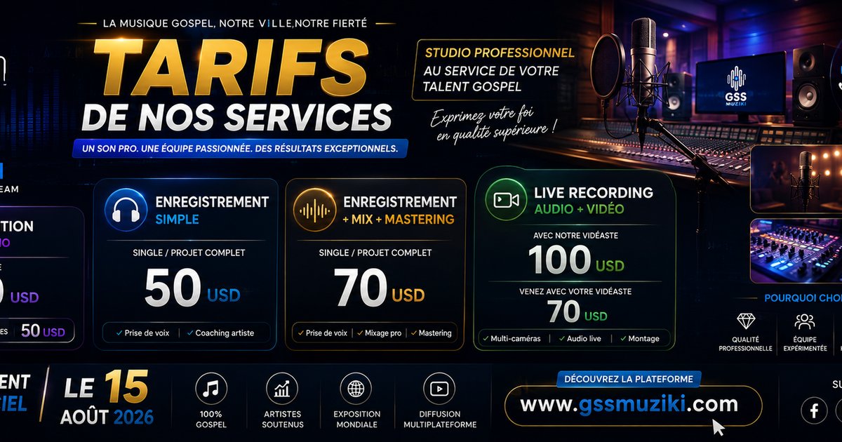 TARIFS Gospel Sound Studio